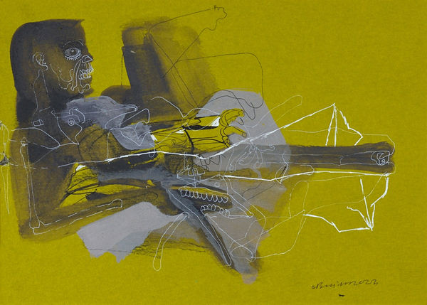 Vikrant Bhise Existence: Conflicts, Poverty 65, 2022 Gouache on paper 17.8 x 12.7 cm 7 x 5 in