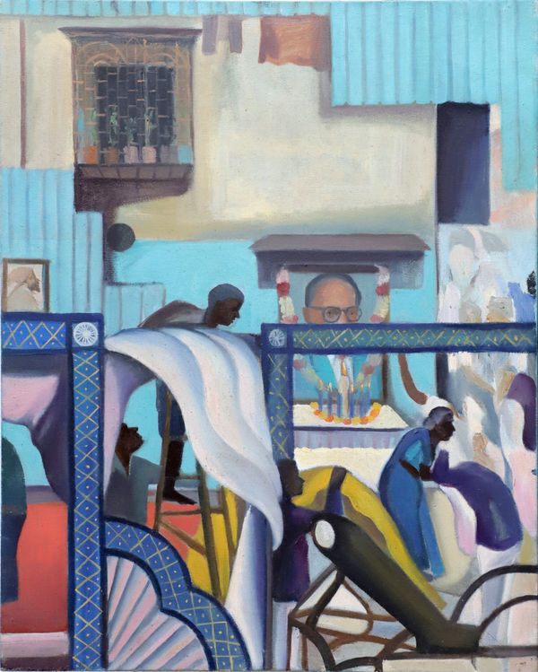 Vikrant Bhise Jayanti: Worli BBD Chawl, 2023 Oil on canvas 61 x 45.7 cm 24 x 18 in