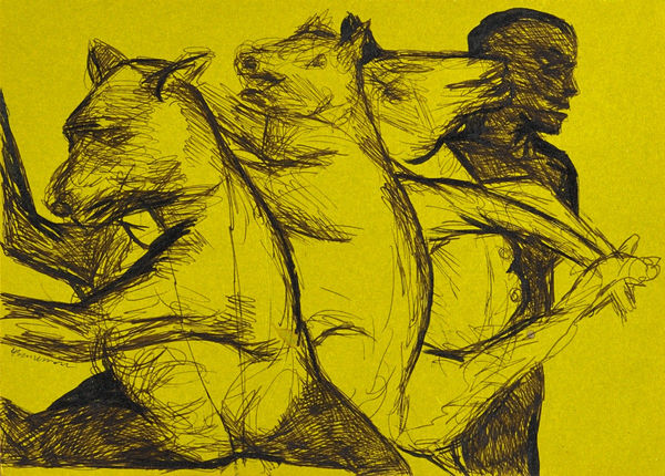 Vikrant Bhise Existence: Conflicts, Poverty 49, 2022 Gouache on paper 17.8 x 12.7 cm 7 x 5 in