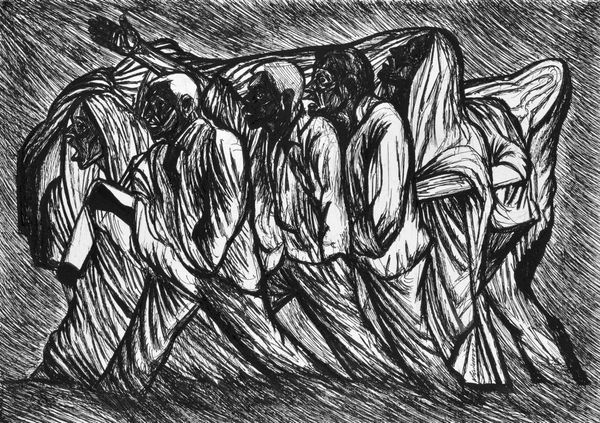 Vikrant Bhise Struggle (14), 2023 Ink pen on paper 21.1 x 29.7 cm 8 1/4 x 11 3/4 in