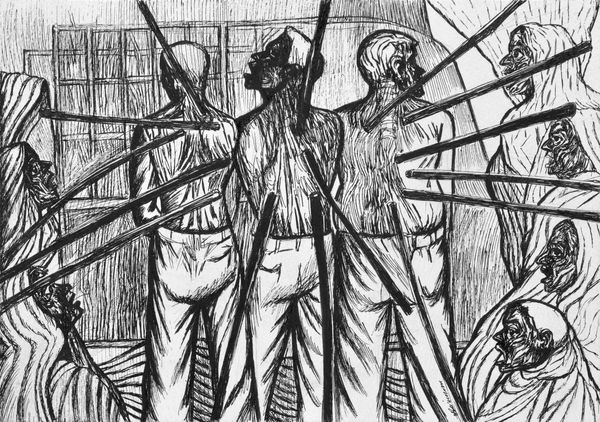 Vikrant Bhise Struggle (11), 2023 Ink pen on paper 21.1 x 29.7 cm 8 1/4 x 11 3/4 in