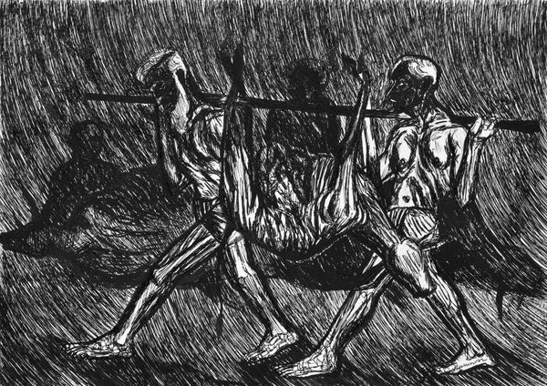 Vikrant Bhise Struggle (3), 2023 Ink pen on paper 21.1 x 29.7 cm 8 1/4 x 11 3/4 in