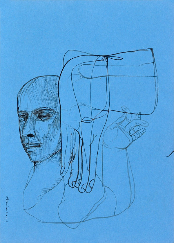 Vikrant Bhise Existence: Conflicts, Poverty 70, 2022 Gouache on paper 17.8 x 12.7 cm 7 x 5 in