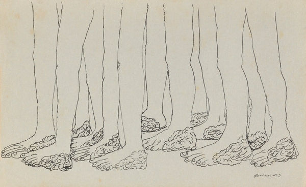 Vikrant Bhise Sanitary Workers I (12), 2022-23 Pen on paper 14 x 21.6 cm 5 1/2 x 8 1/2 in