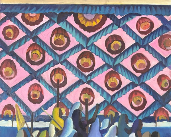 Vikrant Bhise Protest: Agrarian Crises and Women, 2023 Oil on canvas 45.7 x 61 cm 18 x 24 in