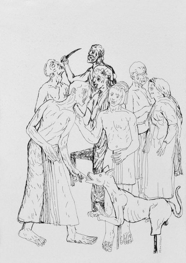 Vikrant Bhise Book of Baluta (2), 2022 Watercolour and pen on paper 21.6 x 27.9 cm 8 1/2 x 11 in