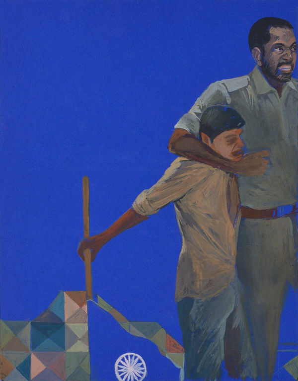 Vikrant Bhise Protest III, 2023 Gouache on paper 22.9 x 17.8 cm 9 x 7 in