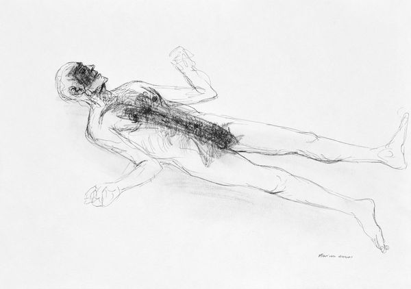 Vikrant Bhise Reclining Labour Body II, 2023 Charcoal and ink on paper 29.7 x 21.1 cm 11 3/4 x 8 1/4 in