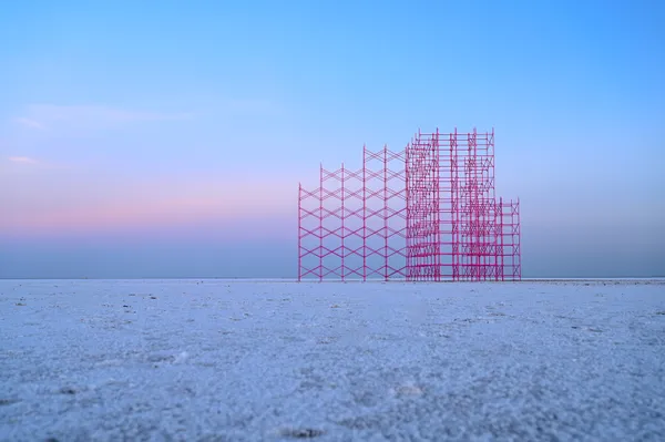 Avantika Bawa A Pink Scaffold in the Rann (day view), 2019-20 Digital print on Hahnemule photo rag paper 115.6 x 81.3 x 101.6 cm 45 1/2 x 32 x 40 in Edition of 5 + 2AP