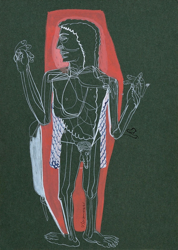 Vikrant Bhise Existence: Conflicts, Poverty 67, 2022 Gouache on paper 17.8 x 12.7 cm 7 x 5 in