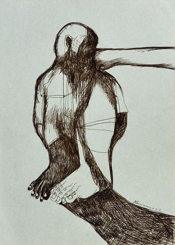 Vikrant Bhise Existence: Conflicts, Poverty 55, 2022 Gouache on paper 17.8 x 12.7 cm 7 x 5 in