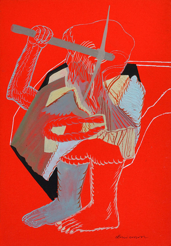 Vikrant Bhise Existence: Conflicts, Poverty 76, 2022 Gouache on paper 17.8 x 12.7 cm 7 x 5 in