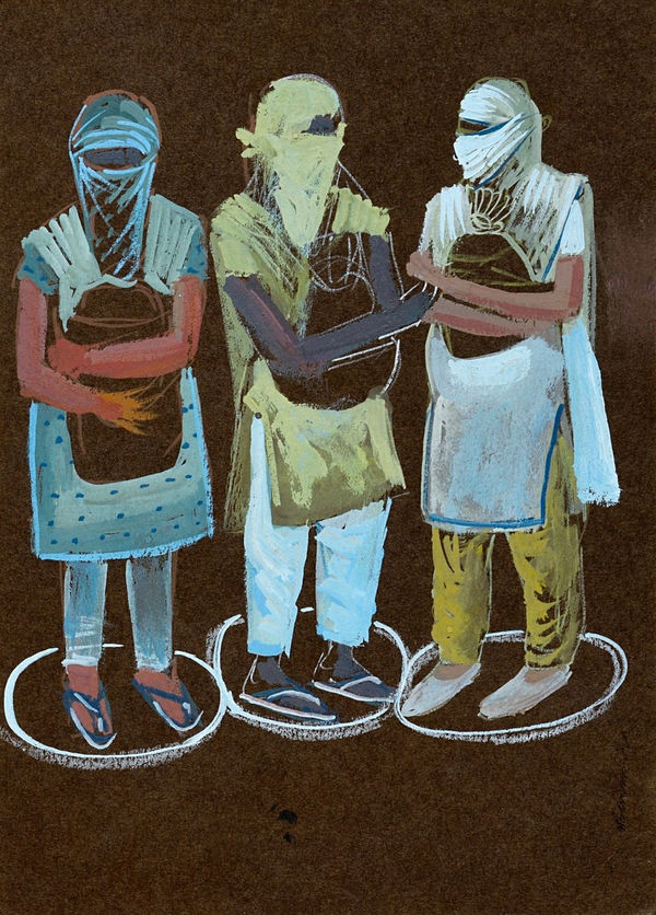 Vikrant Bhise Existence: Conflicts, Poverty 81, 2022 Gouache on paper 17.8 x 12.7 cm 7 x 5 in