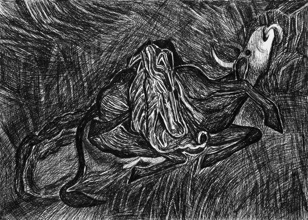 Vikrant Bhise Struggle (9), 2023 Ink pen on paper 21.1 x 29.7 cm 8 1/4 x 11 3/4 in