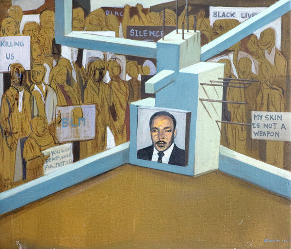 Vikrant Bhise Pillars of Equality 4, 2022 Acrylic on canvas 30.5 x 35.6 cm 12 x 14 in