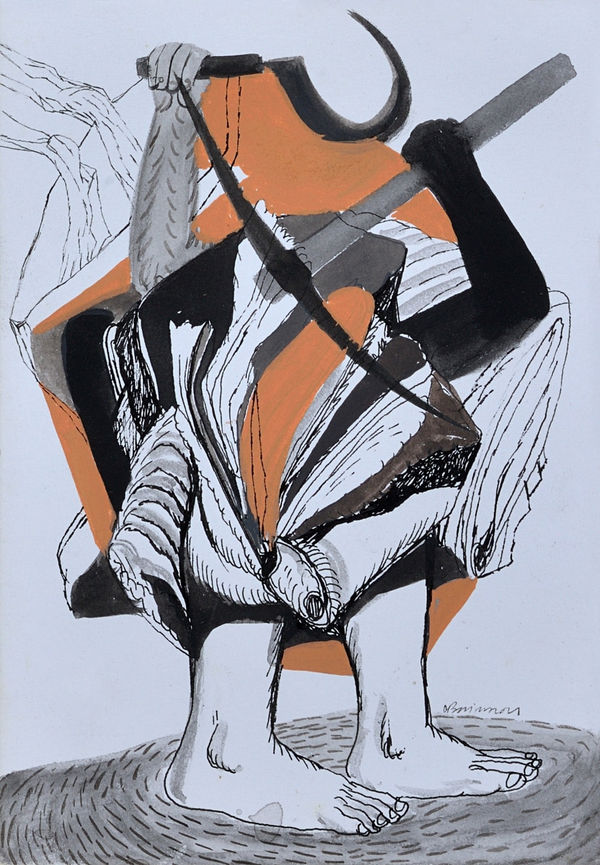 Vikrant Bhise Existence: Conflicts, Poverty 38, 2022 Gouache on paper 17.8 x 12.7 cm 7 x 5 in