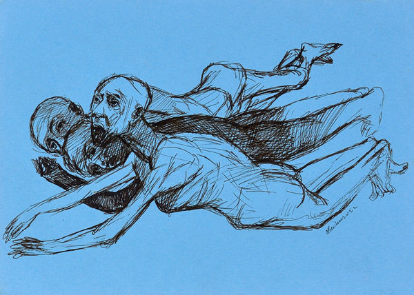 Vikrant Bhise Existence: Conflicts, Poverty 50, 2022 Gouache on paper 17.8 x 12.7 cm 7 x 5 in