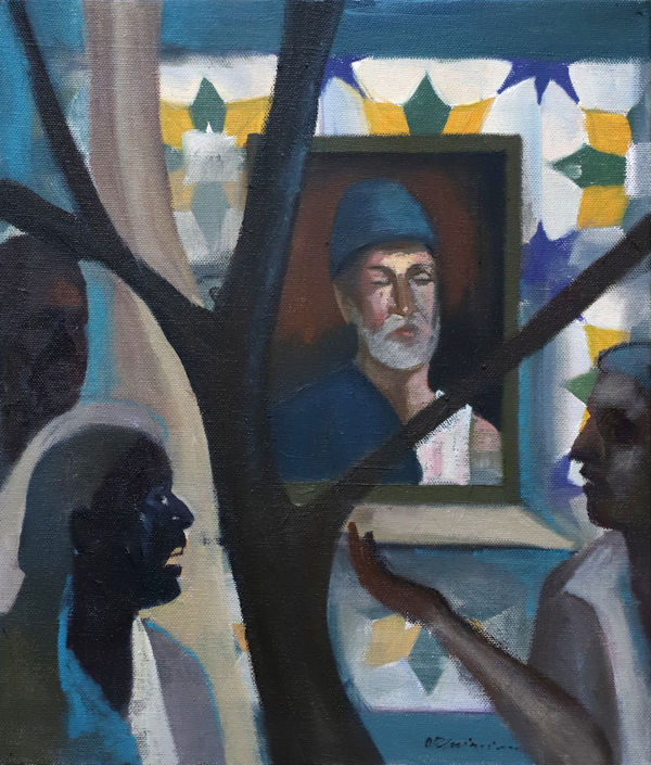 Vikrant Bhise Idols of Samyak Drishti 3, 2023 Oil on canvas 35.6 x 30.5 cm 14 x 12 in