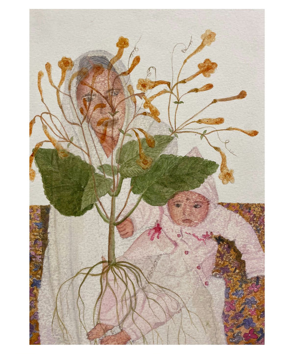 Dola Shikder Myths of belonging (series), 2024 Benzene print and watercolour on acid free paper 16.5 x 20.3 cm 6 1/2 x 8 in