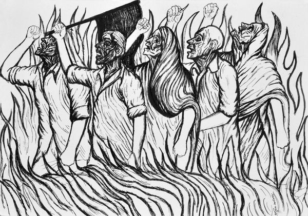 Vikrant Bhise Struggle (13), 2023 Ink pen on paper 21.1 x 29.7 cm 8 1/4 x 11 3/4 in