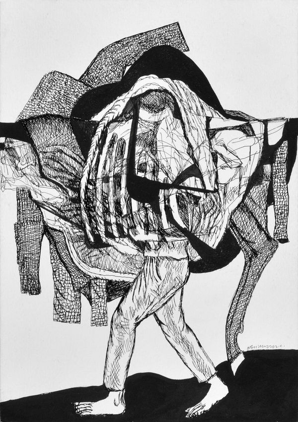 Vikrant Bhise Book of Baluta (6), 2022 Watercolour and pen on paper 21.6 x 27.9 cm 8 1/2 x 11 in