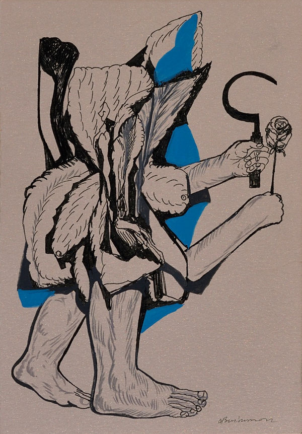 Vikrant Bhise Existence: Conflicts, Poverty 01, 2022 Gouache on paper 17.8 x 12.7 cm 7 x 5 in