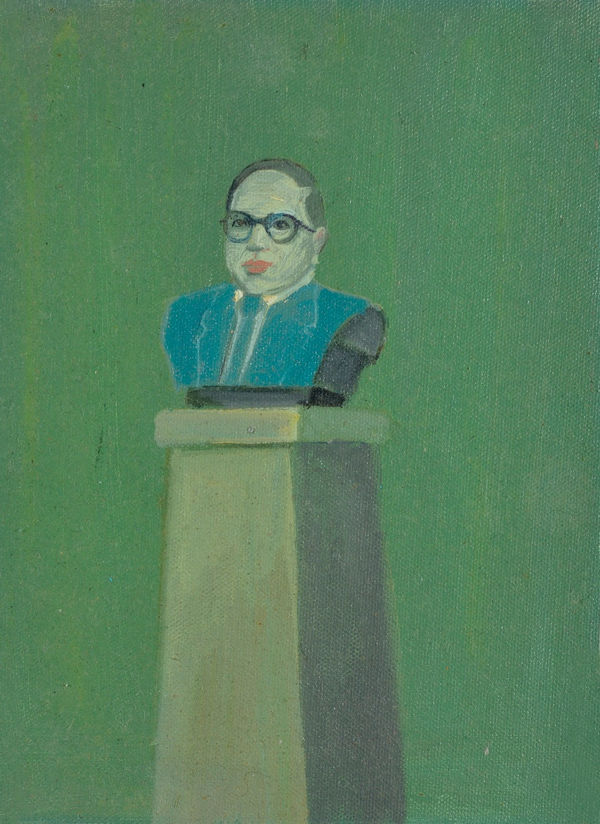 Vikrant Bhise From Bhimrao to Babasaheb, 2023 Oil on canvas 25.4 x 20.3 cm 10 x 8 in