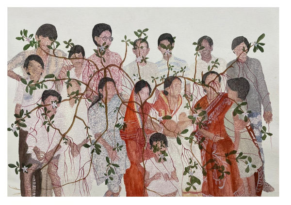 Dola Shikder Myths of belonging (series), 2024 Benzene print and watercolour on acid free paper 27.9 x 40.6 cm 11 x 16 in