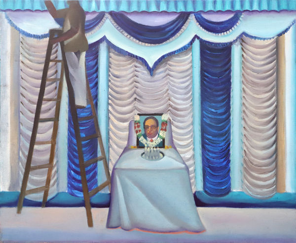 Vikrant Bhise Jayanti: Preparations, 2023 Oil on canvas 45.7 x 61 cm 18 x 24 in