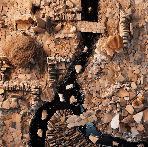 A photographic print by Vivan Sundaram titled Black River II from the Terraoptics series