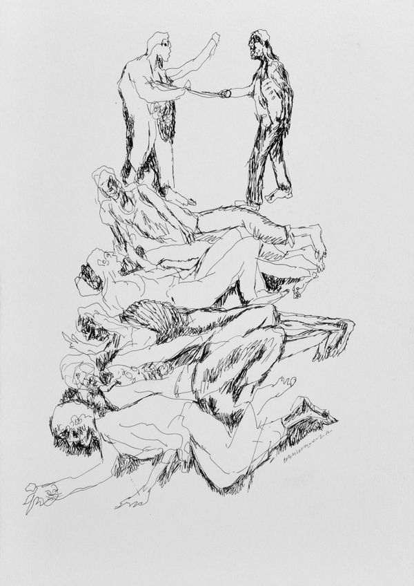 Vikrant Bhise Book of Baluta (11), 2022 Watercolour and pen on paper 21.6 x 27.9 cm 8 1/2 x 11 in