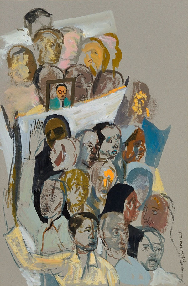 Vikrant Bhise Existence: Conflicts, Poverty 47, 2022 Gouache on paper 17.8 x 12.7 cm 7 x 5 in