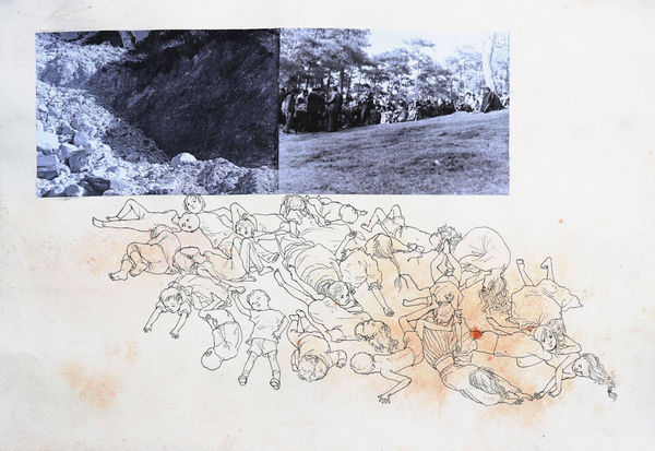 Naphisabiang Khongwir Eternal Slumber, 2021 Printed photograph, watercolour and pen on paper 35.1 x 51.3 cm 13 3/4 x 20 1/4 in