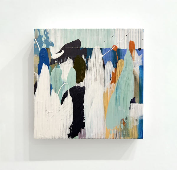 Emily Moore Soft ruins 2 Acrylic and gesso on birch panel 25.4 x 25.4 x 3.8 cm