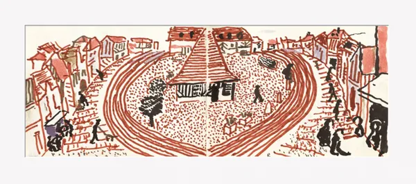 David Hockney, My Second Drawing of Beauvron-en-Auge, 2021