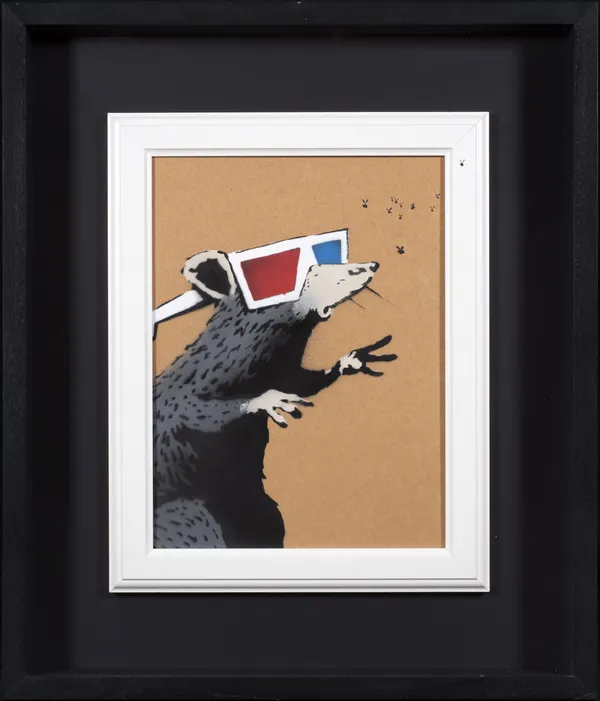 Banksy, 3D Rat (Rat with 3D Glasses and Fly), 2010