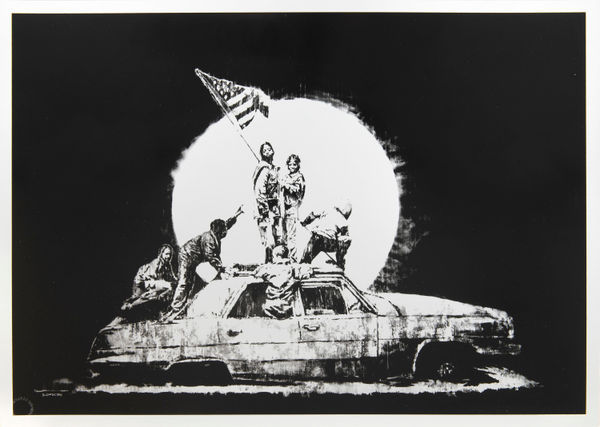 Banksy, Flags (Silver), 2005