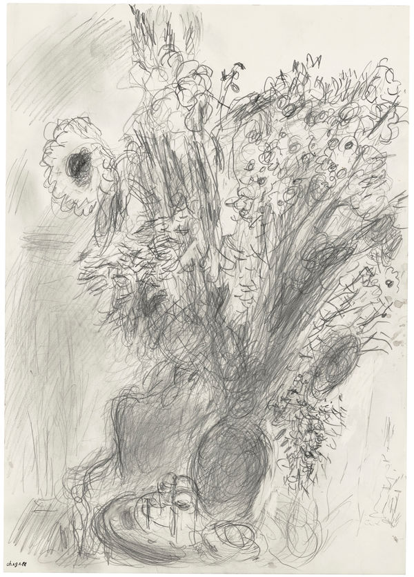 Marc Chagall, Intérieur avec bouquet au tournesol, c.1978-80