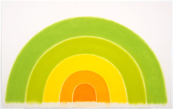 David Nash Oak Leaves Arc IV , 2024 pigment on paper 84 x 134cm 97.5 x 147 cm framed