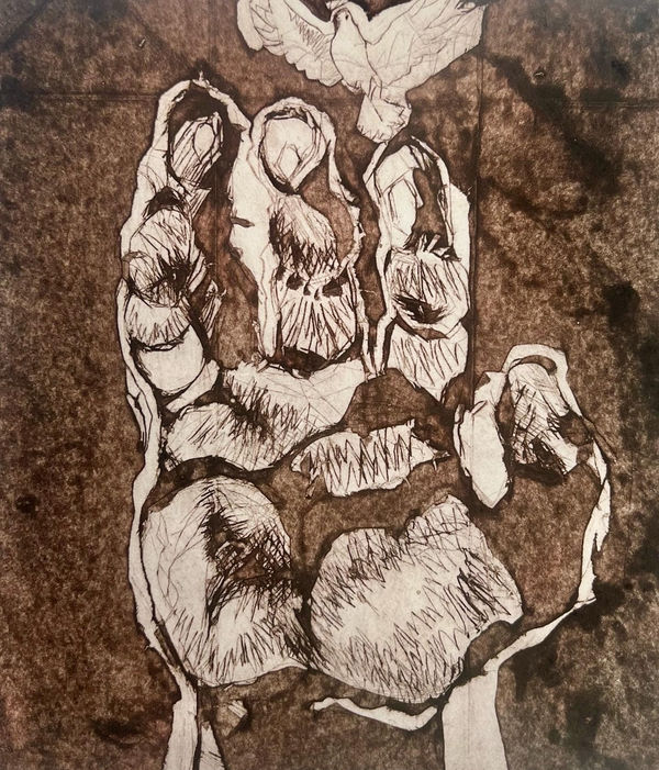 Poppy Mercedes Pearce The Hand of Fate I, 2024 etching 22.5 x 22 cm
