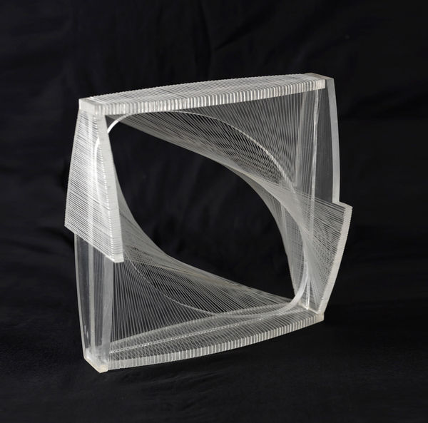 Naum Gabo Linear Construction in Space No.1 (Variation) , 1976 perspex with nylon monofilament 22 x 22 x 10.5 cm