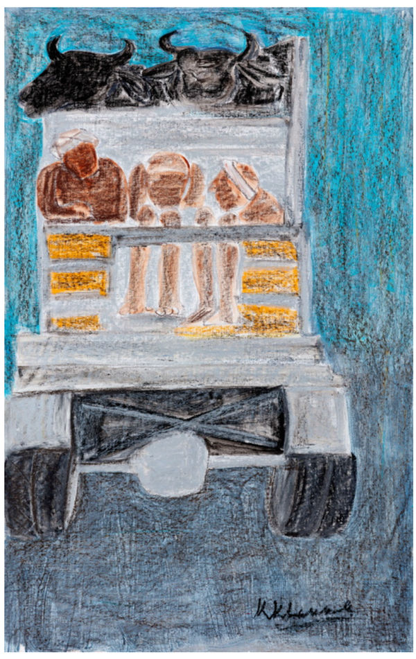 Untitled Mixed media on canvas 38 x 24"