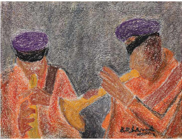 Untitled Mixed media on canvas 15 x 20"