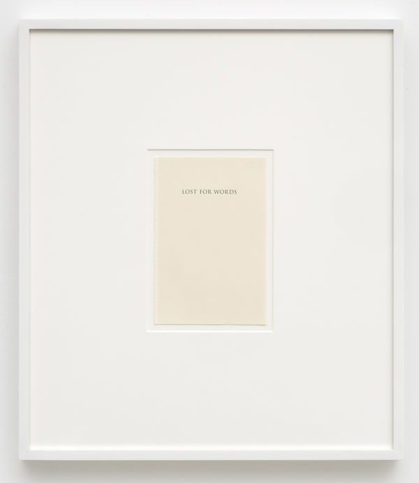 Matthew Higgs, LOST FOR WORDS, 2015