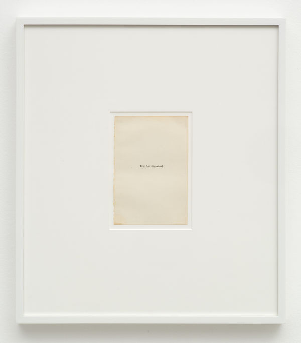 Matthew Higgs, You Are Important, 2014