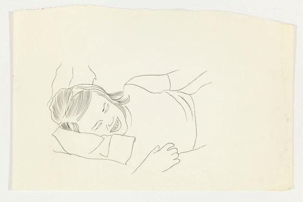 Andy Warhol Girl, Upper Torso Reclining, ca. 1957
