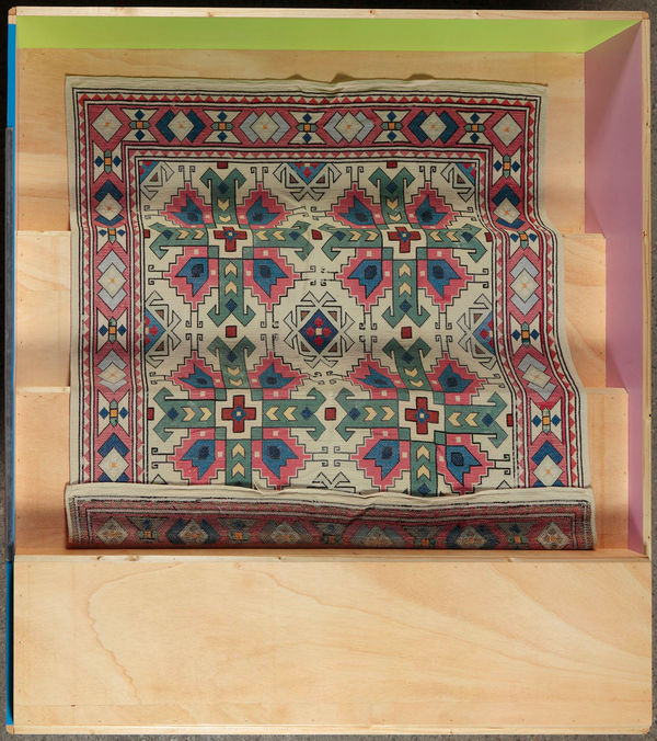 Manfred Pernice pezzo 1 (the only thing I know about the rug is the person who wanted to through it away), 2012