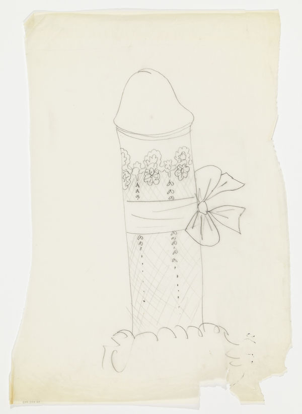 Andy Warhol Male Genitals With Bow, c. 1956