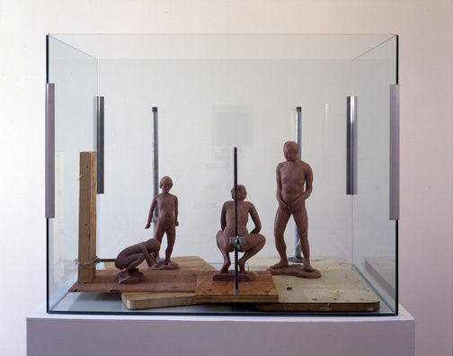 Michael Joo Study for Family Standing on Bridge Looking into the Future, Pissing, 1999