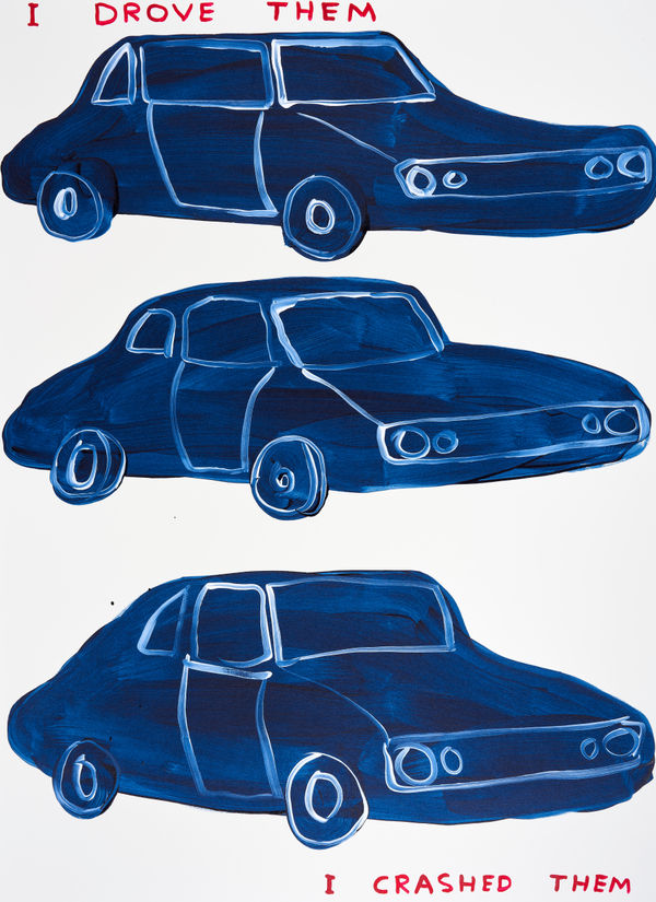 David Shrigley Untitled (I drove them / I crashed them), 2023